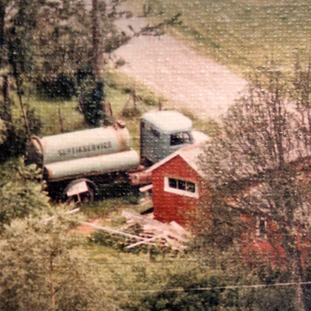 Vintage septisk servicebil.