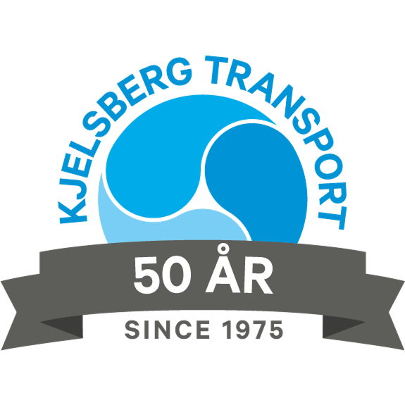 Logo for Kjelsberg Transport med tekst "50 år siden 1975