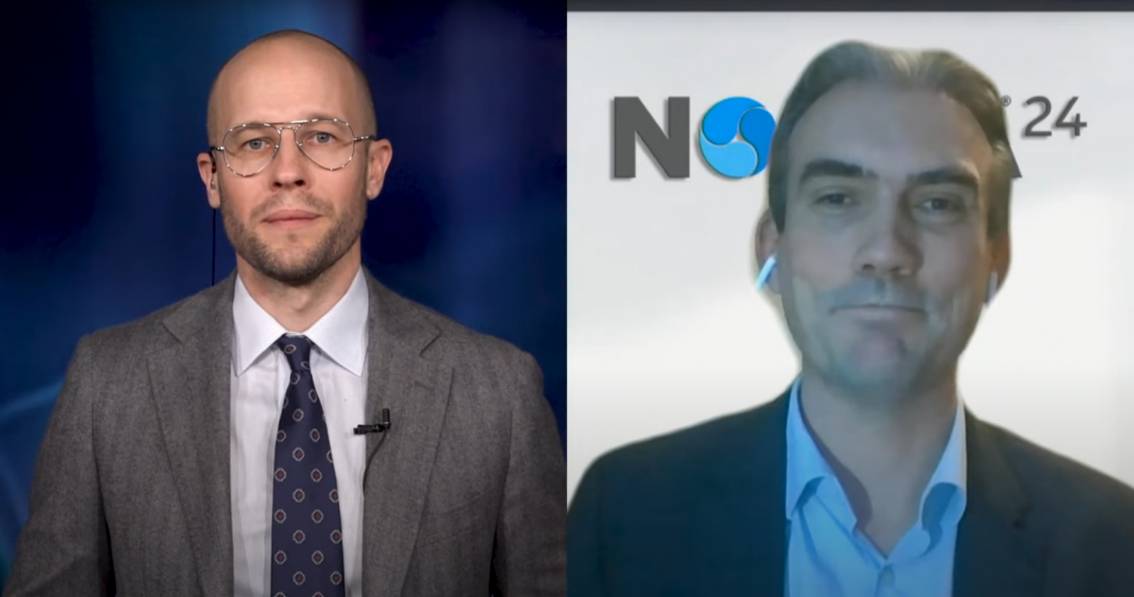 Norva 24:s vd Henrik Damgaard intervjuas av Nyhetsbyrån Direkt