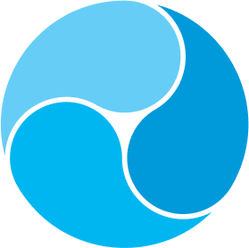 Norva24 logo – blue circular swirl symbol